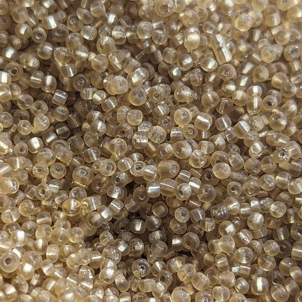 VIntage Glass  SEED Beads.1920s Venetian / Murano Glass 2mm GOLD lined(10grms)