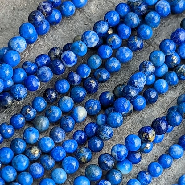 HEALING LAPIS LAZULI/  smooth round 2mm/ Genuine stone BEADs 140pcs