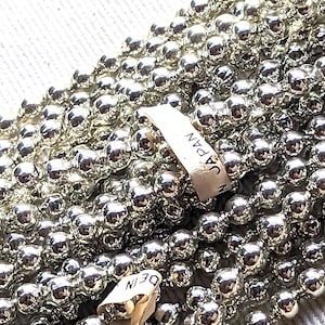 Antique Silver Mercury Glass Beads: 4.5mm Round Japan Ornament Beads (48pcs)