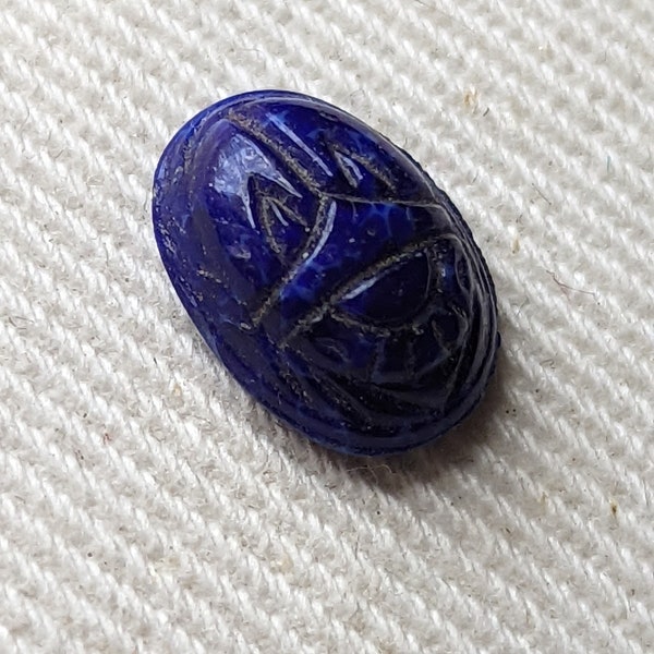 Vintage glass cabachon faux LAPIS blue/ SCARAB Japan glass 50s (1)