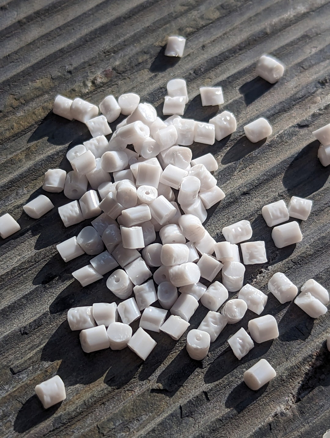 Vintage White Plastic Faux Shell Spacers//1960s Vintage Faux-shell ...