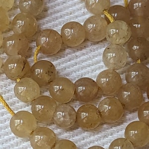 YELLOW JADE 4mm Genuine stone round shape BEADS 40pcs