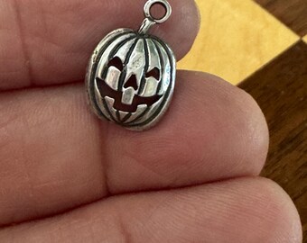 Pumpkin Sterling Silver Charm Halloween
