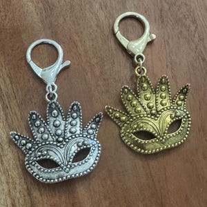 Mask Charm Pendant Silver OR Gold