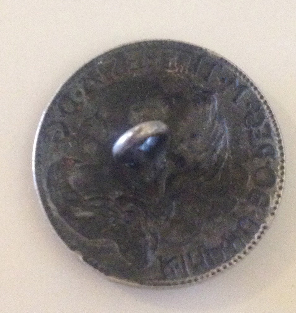 1 Maria Theresia Button Vintage Small Profile Female Silver | Etsy