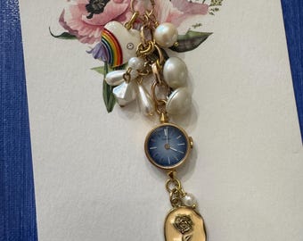 1 - Bridal Bouquet Charm Timex Blue Watch Face Rainbow Gift Wedding LGBTQIA Flower