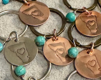 Heart of Gilbert Charm Copper Key Ring Gift