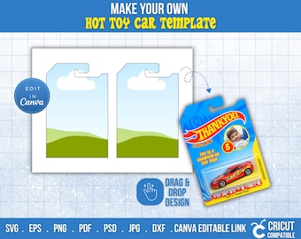 Editable Hot Car Wheels Template, Custom Toy Canva Template, Easy Drag & Drop, Sublimation Designs