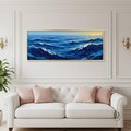 Abstract Blue Ocean Impasto Painting, Palette Knife Sea Wall Art product logo