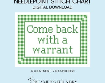 Funny Needlepoint Phrase Chart | DIY Needlepoint wall art, pillow  (Digital Download)