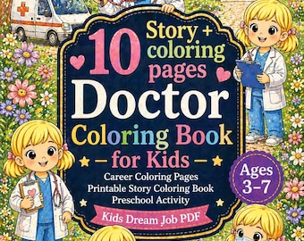 Doctor Story Malbuch für Kinder, Karriereseiten, Vorschulaktivität (PDF-Download)