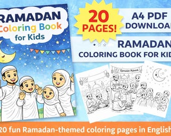 Ramadan Coloring Book for Kids – 20 Printable Islamic Activity Pages (A4 PDF Download)