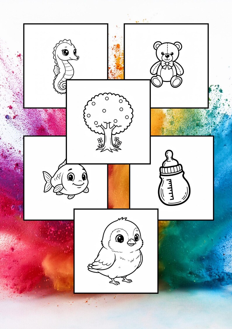 Kids coloring pages – 100 Cute and Easy Coloring Pages – Printable A4 PDF – Ages 2–6