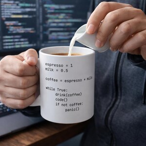 Python Code Coffee Mug - Developer Programming Humour Drinkware image 3