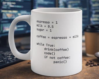 面白いPythonマグカップ「確かに: コーヒーを飲む」プログラマーへのギフト、コーディングユーモアマグカップ
