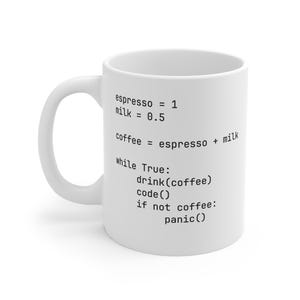 Python Code Coffee Mug - Developer Programming Humour Drinkware image 2