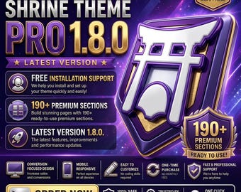 Shrine Theme Pro 1.8.0  + 190+ gratis premium secties voor Shopify | Conversiegericht ontwerp + gratis ondersteuning