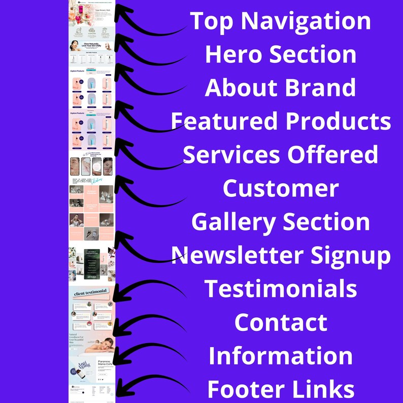 Canva Beauty Website Template, Editable Skincare And Cosmetics One Page, Modern Salon And Lash Studio Website Design, Drag And Drop image 6