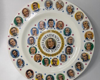 Vintage Presidents of the United States Souvenir Plate LBJ Lyndon B Johnson Era