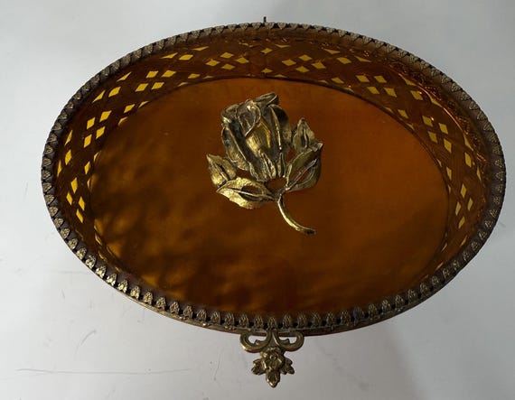 Vintage Gold with Rose Jewelry Box View 3