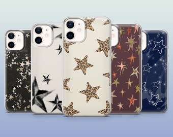 Y2K Handyhülle Leopard Star Grunge Grunge für iPhone 17Pro, 16, 15, 14, 13, 12, Samsung S25, S24, S23, S22, A16, A26, Pixel 10, 9Pro