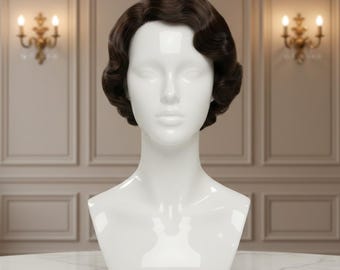 1920s Style Finger Wave Wig, Short Retro Hair, Costume Wig