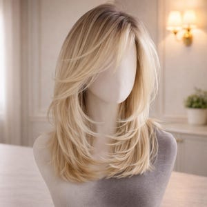 Layered Blonde Wig with Heat Resistant Fiber, Shag Style, Soft Texture, Natural Look, Lightweight Fit, Easy Styling for Women