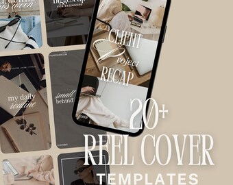 Neutral Reel Cover Templates | 20+ Instagram Reel Covers | 1080x1920 Canva Editable Social Media Template