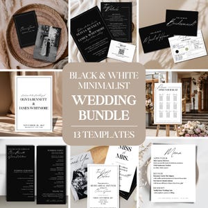 Minimalist Wedding Suite – Invitations, RSVP, Save the Date, Program, Menu & Signs