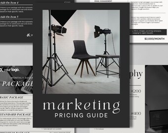 Pricing Guide Template for Business Owners Canva | Service Pricing Guide | Pricing Menu | Service Menu Template