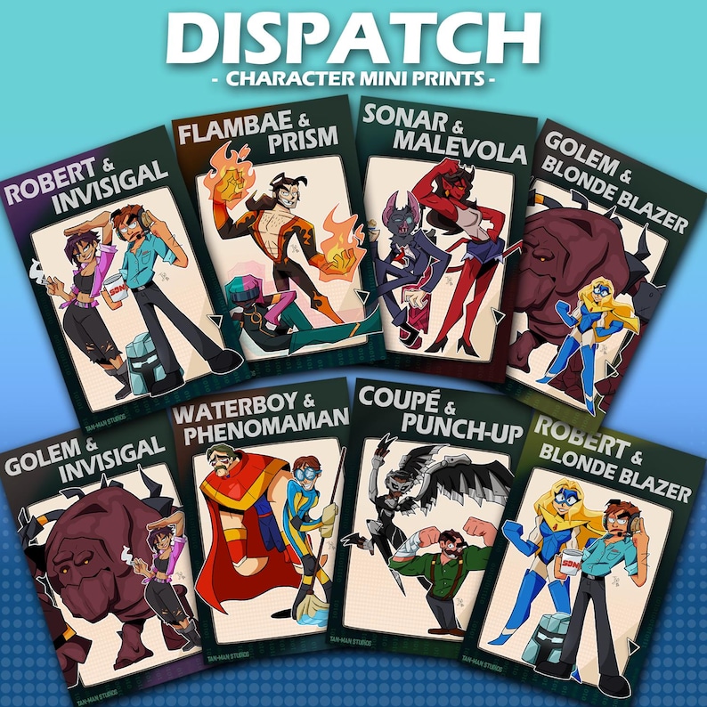 Dispatch Postcard Mini Character Prints - Etsy