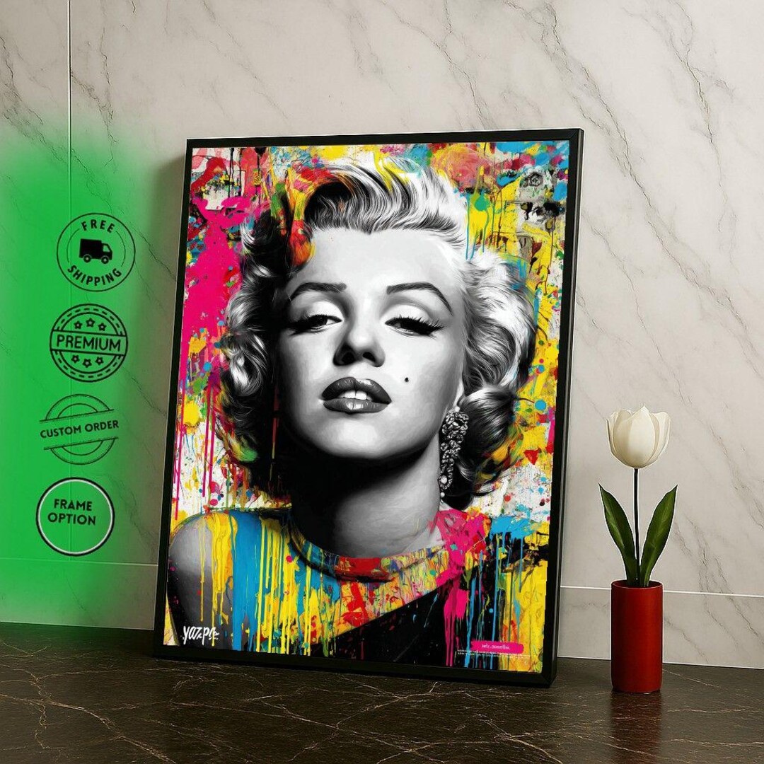 Marilyn Monroe Pop Art Canvas Wall Art, Vibrant Portrait Print - Etsy
