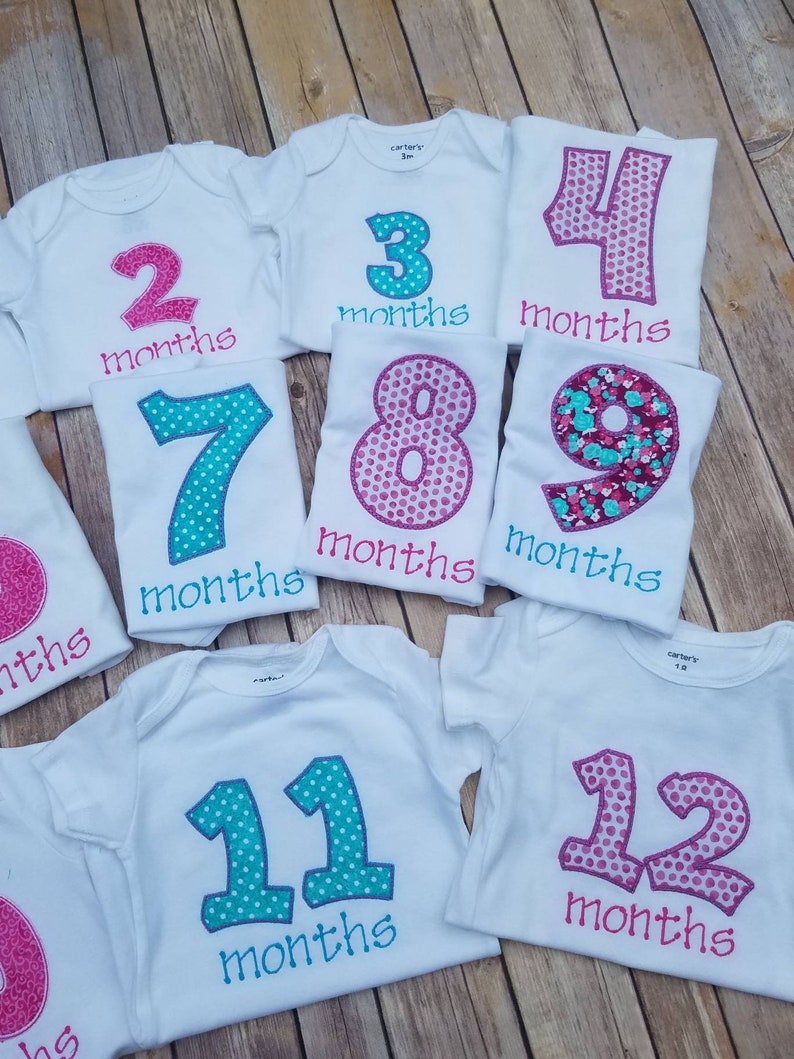 Month by month onesies first year onesies milestone onesies Etsy