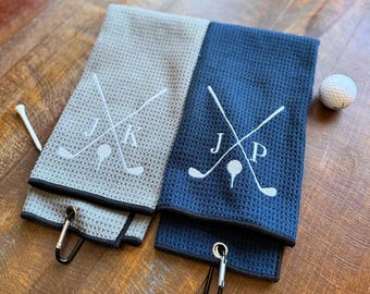 Embroidered golf towel, personalized golf towel, monogram golf towel, custom golf gift, golf gift, Gift for Dad ,Father's Day gift