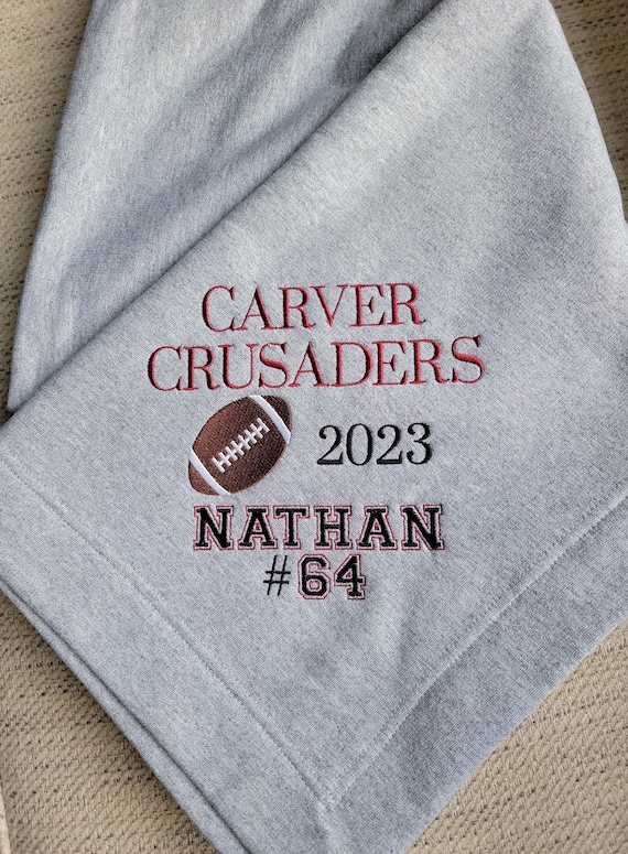 Personalized Stadium Blanket Embroidered Sports Blanket Monogrammed Sweatshirt Blanket Football Blanket Soccer basketball Senior Gift Etsy