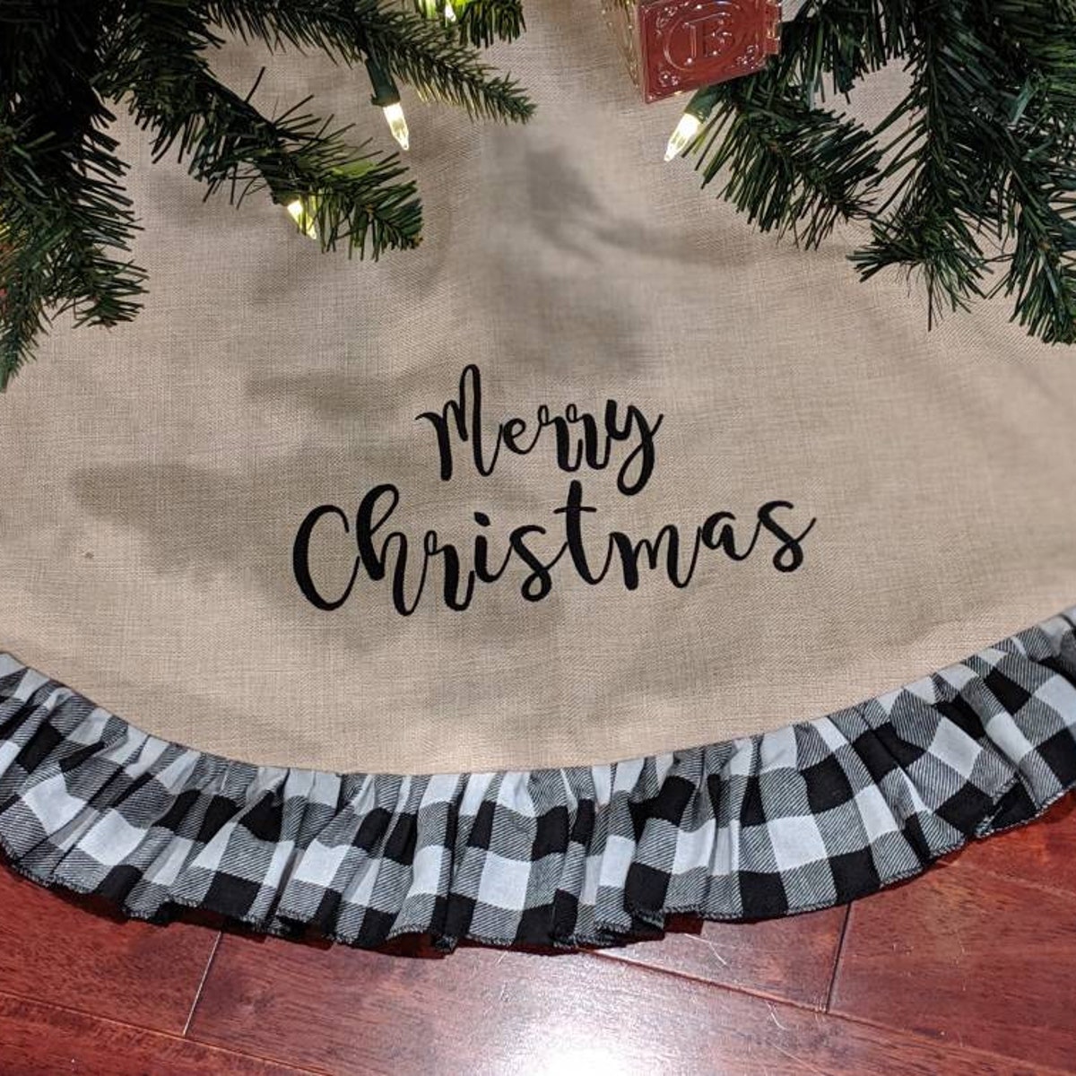 Buffalo Plaid Tree Skirt, Christmas Tree Skirt, Personalized Embroidered, Housewarming Wedding Gift, Holiday Decorations, Farmhouse Decor - Etsy