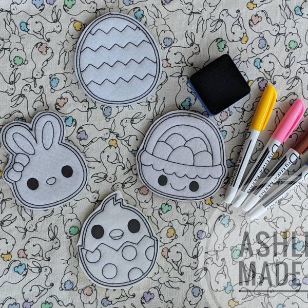 Easter Coloring dolls, reuseable dry erase toy, doodle dolls craft, easter gift, travel busy toy, reuseable coloring page, basket stuffers