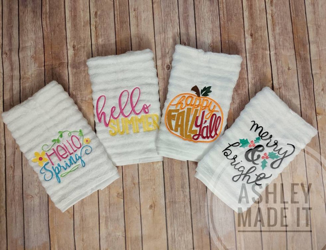 Embroidered Handtowels, Seasonal Hand Towels, Season Towels ...