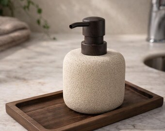 spensador de Jabón de Cerámica Botella con Bomba Recargable Hecha aMano Decoración para Lavabo deBaño y Cocina