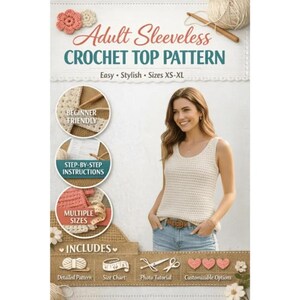 Crochet Top Pattern
Instant PDF Download
Beginner Friendly