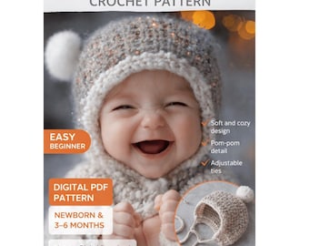 Knit-Look Crochet Baby Sweater Pattern, Hooded, 0-24 Months (PDF Pattern)