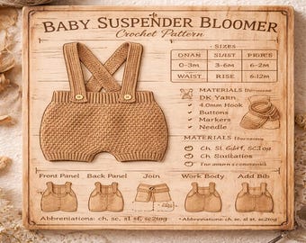Baby Suspender Bloomer Crochet Pattern | Textured Pebble Stitch (PDF Download)