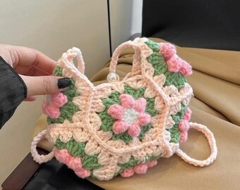 Crochet Toddler Purse Pattern, African Flower Granny Square Bag (PDF Download)