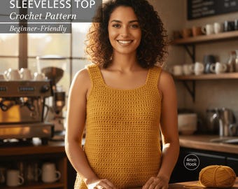 Easy Crochet Tank Top Pattern: Beginner Sleeveless Summer Top (PDF Download)