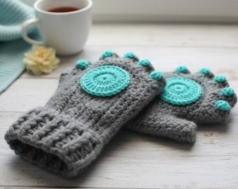Finger Gloves Crochet Pattern, Crochet Pattern + Image Guidance | Winter Mittens PDF | DIY Hand Warmers | Crochet Gift Idea