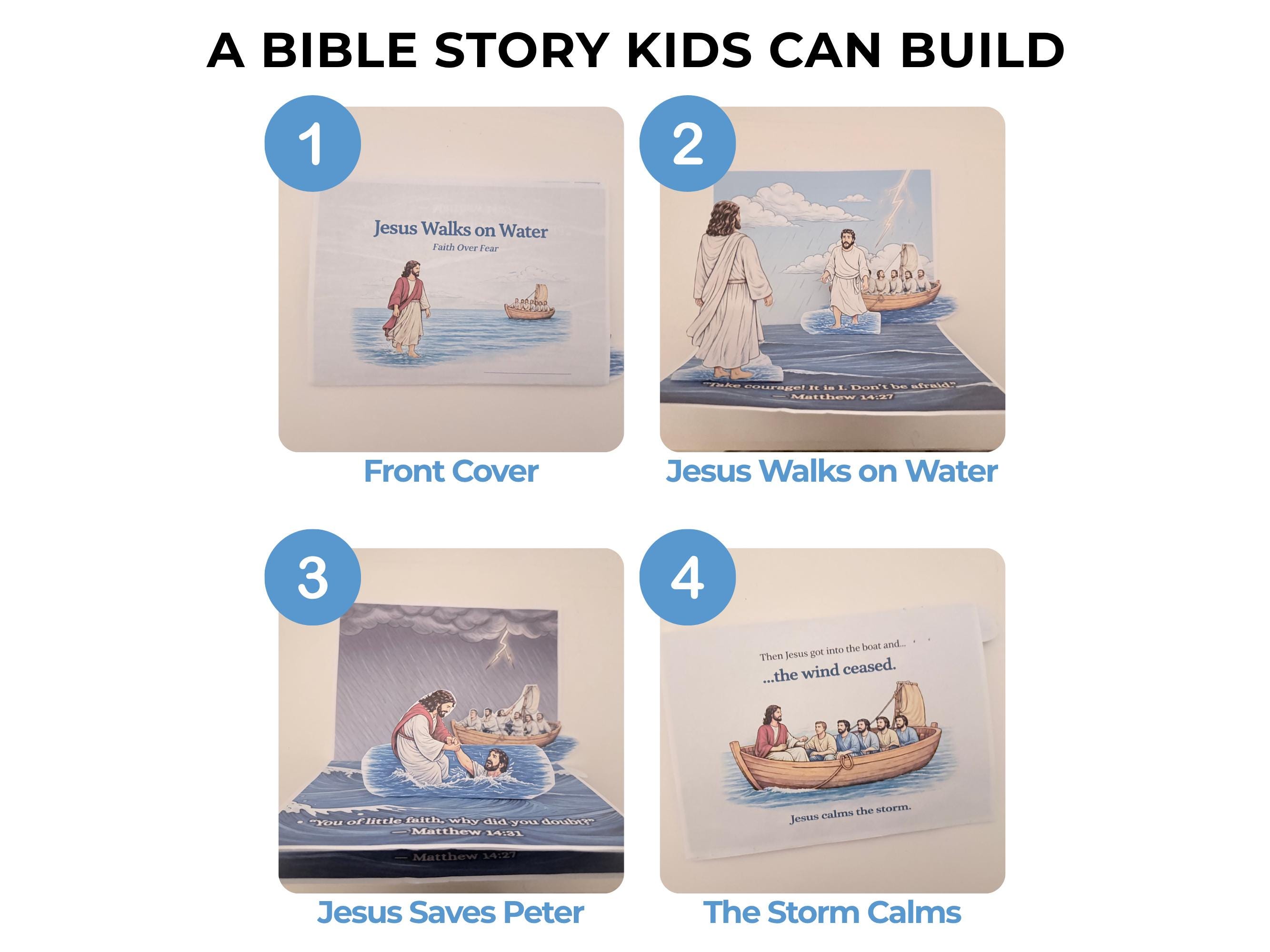 Jesus Walks on Water Mini Book Craft | Bible Activity for Kids (digital ...