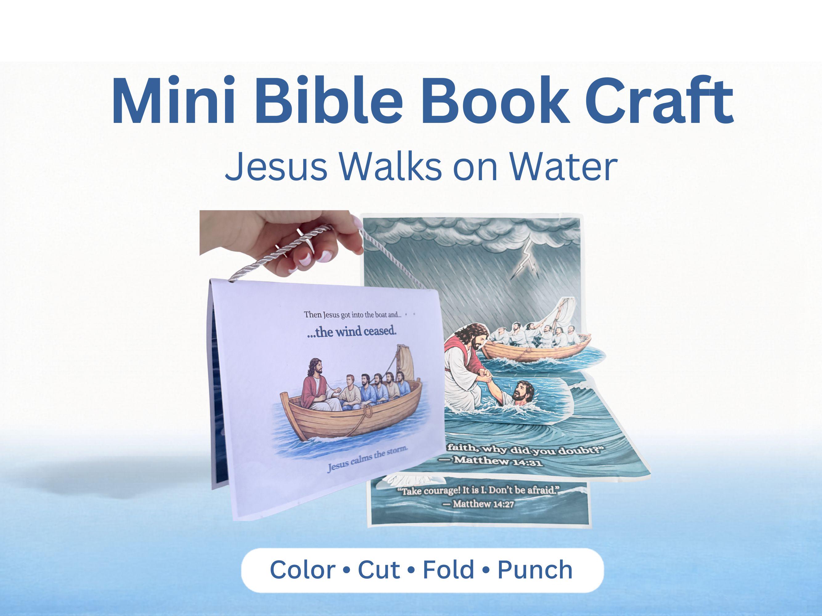 Jesus Walks on Water Mini Book Craft | Bible Activity for Kids (digital ...