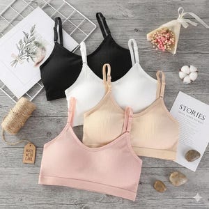 Naadloze geribbelde bralette – beugelloze comfortabele crop-top, ademende slaap-bh