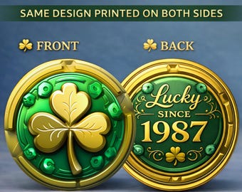Lucky Shamrock Challenge Coin, St Patrick's Day Gift, Irish Keepsake