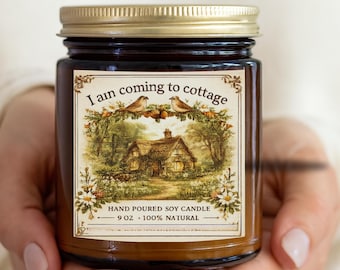 Cottagecore Soy Candle | "I Am Coming to Cottage" Amber Jar